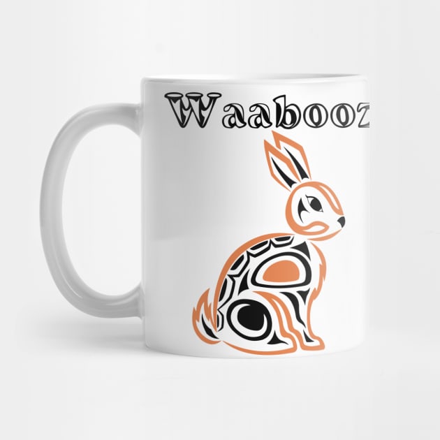 Indigenous Rabbit (Waabooz) by KendraHowland.Art.Scroll